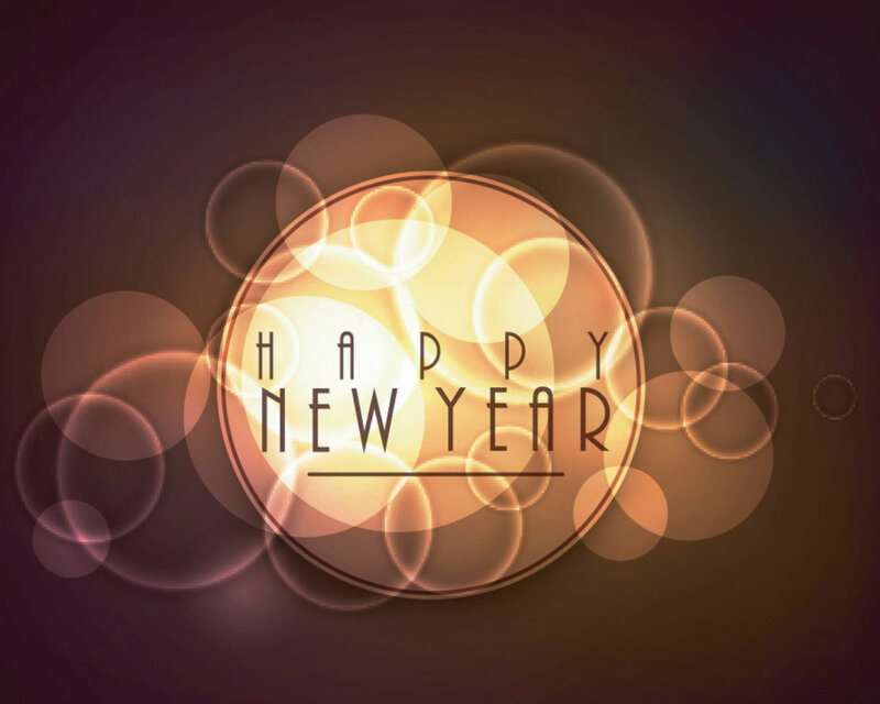 Happy New Year Text — Gold