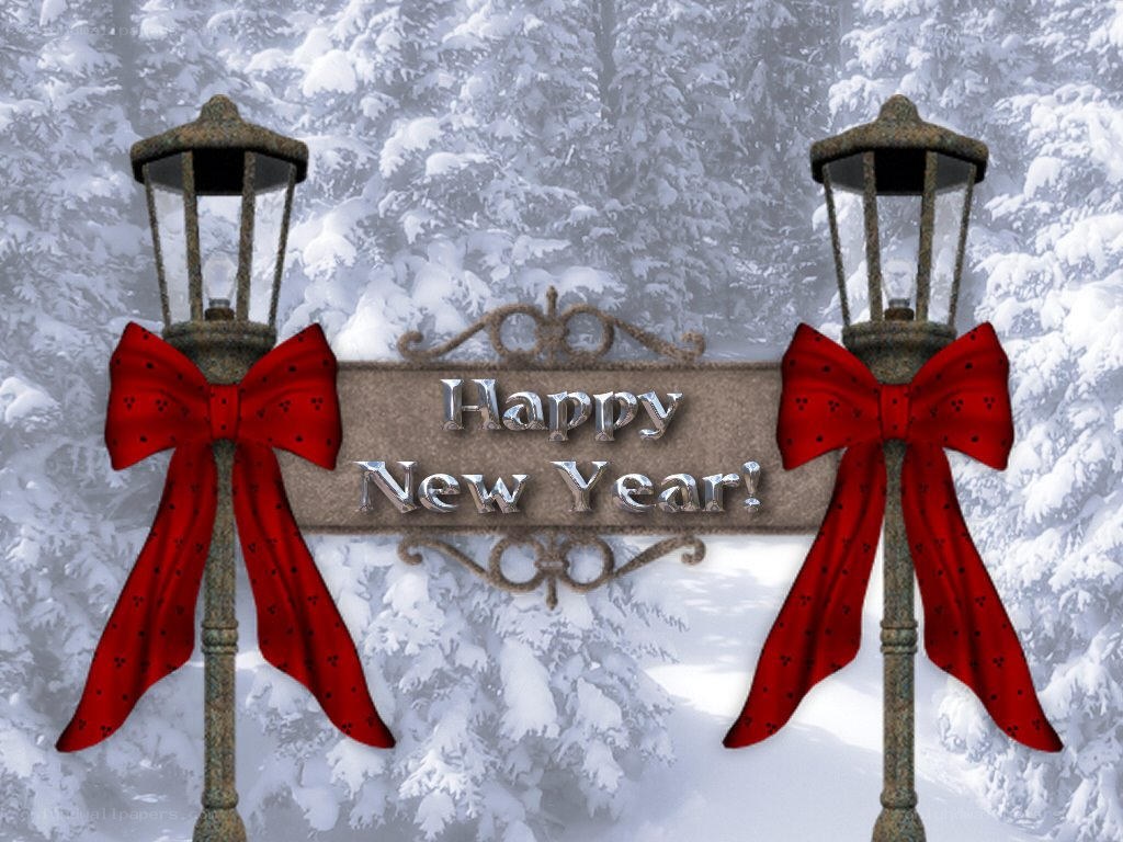 Happy New Year winter scene
