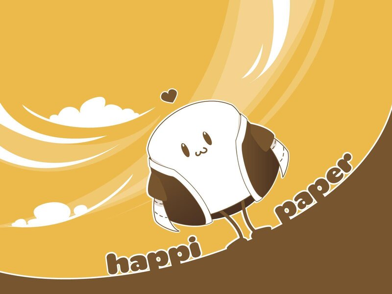 Happy paper character
