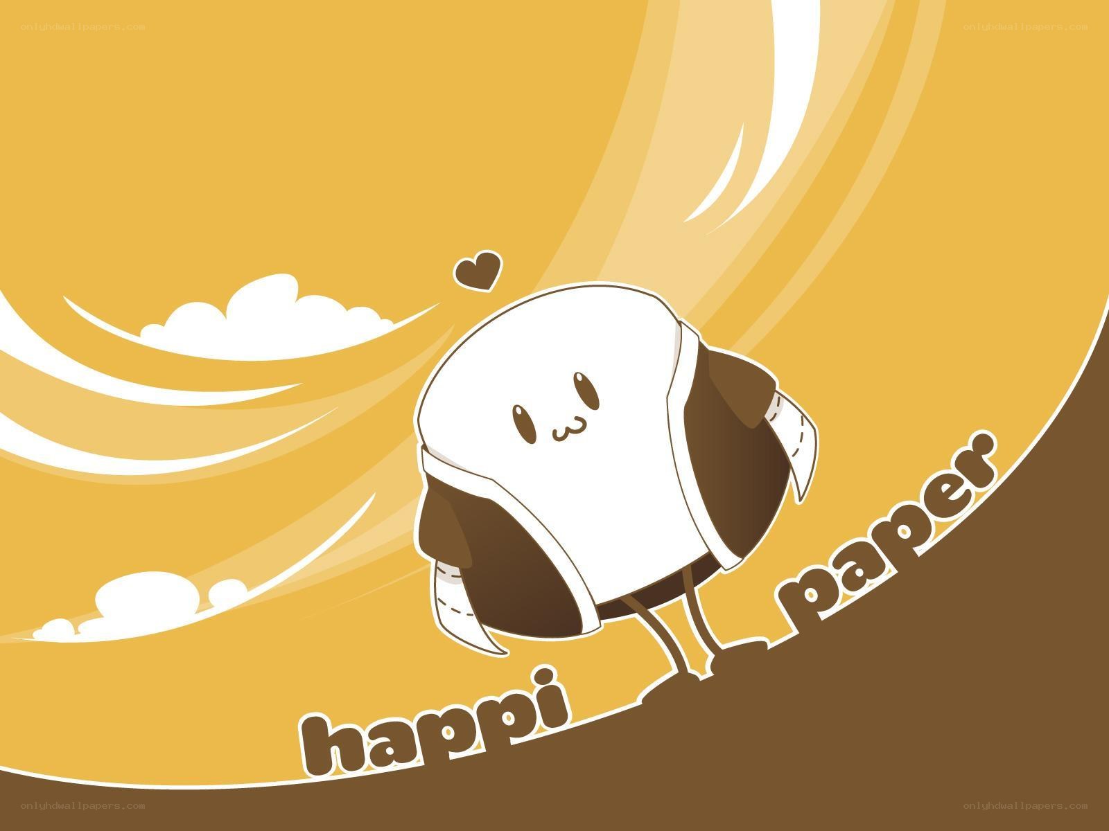 Happy paper character