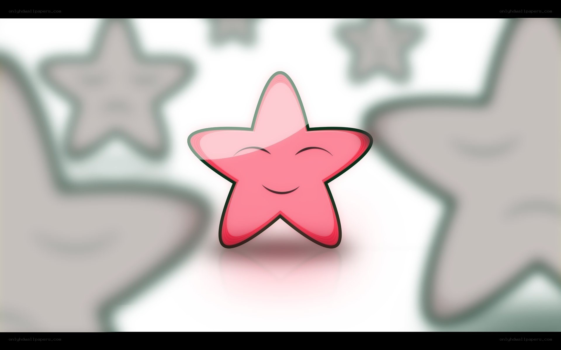 happy pink star character