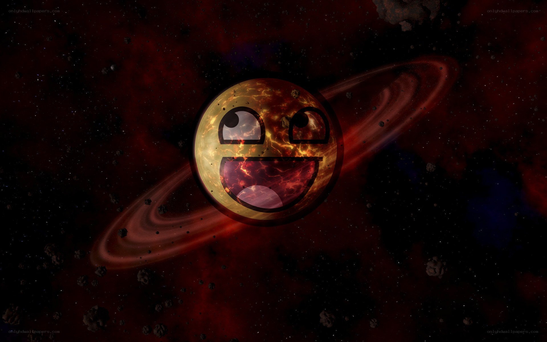 happy planet in space