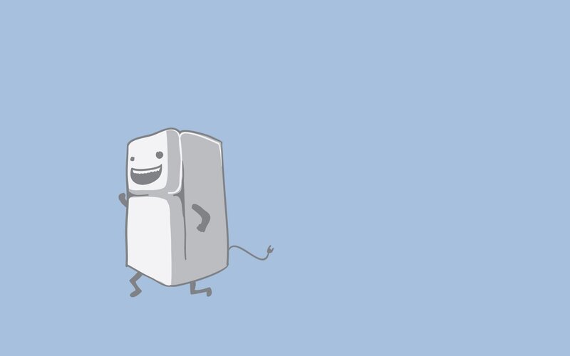 happy refrigerator character
