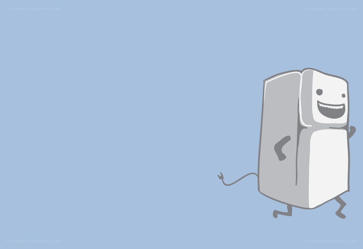 happy refrigerator character