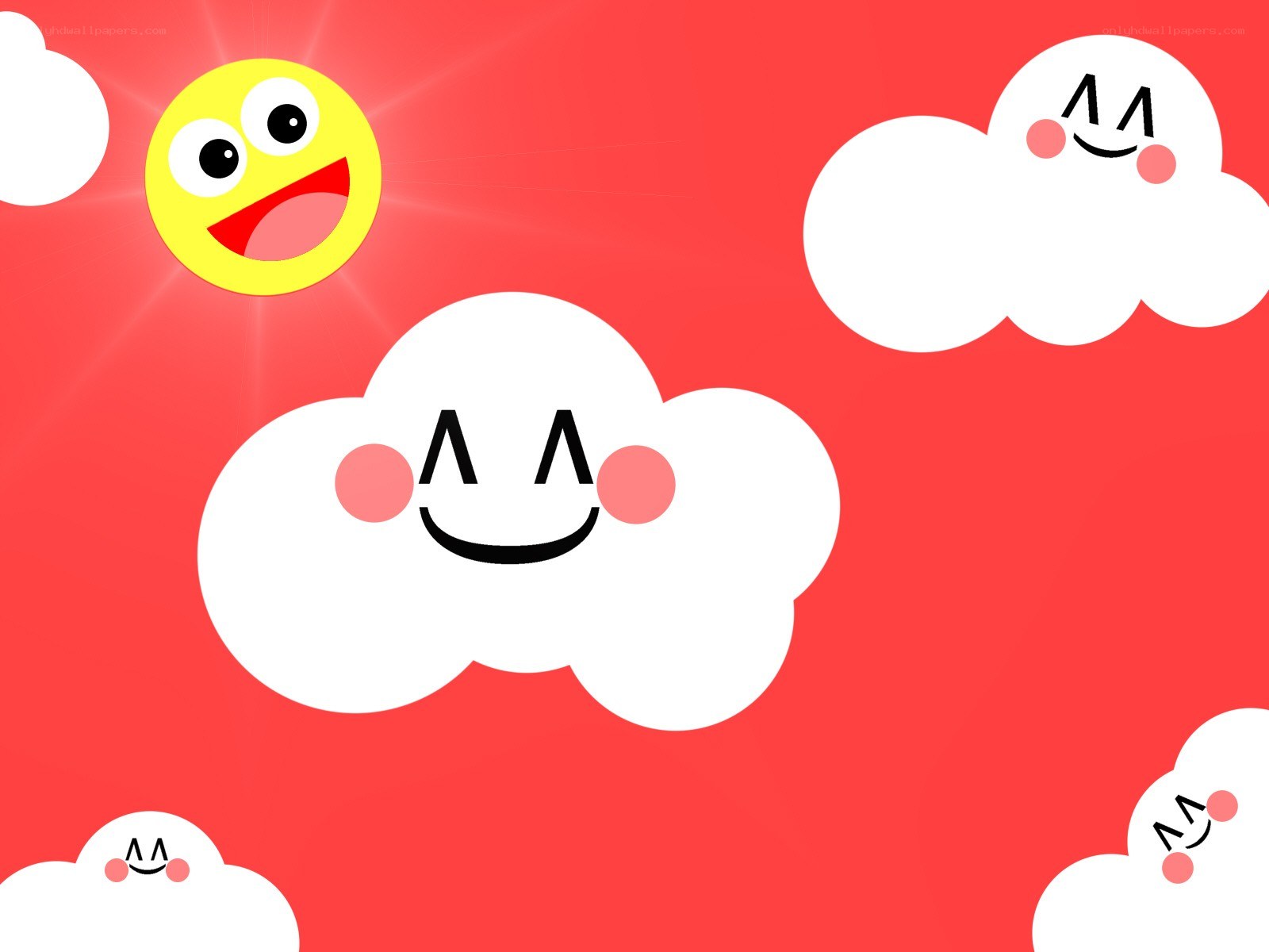 happy sun and clouds