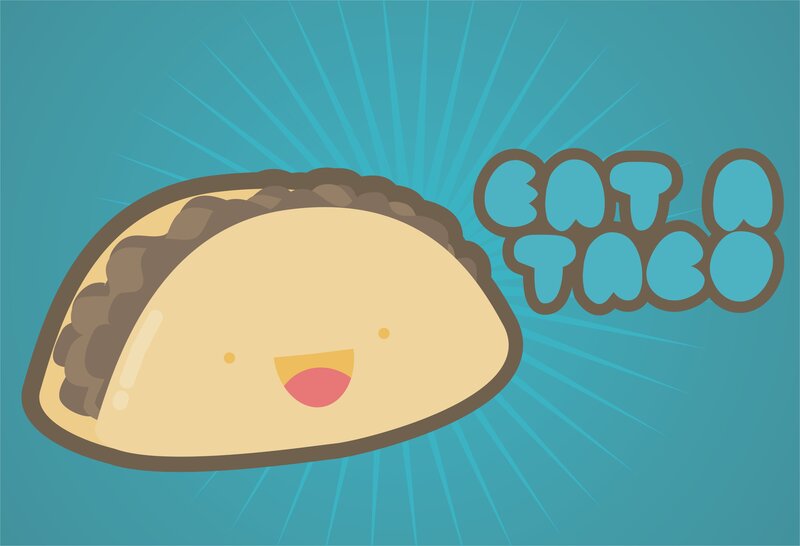 Happy taco character