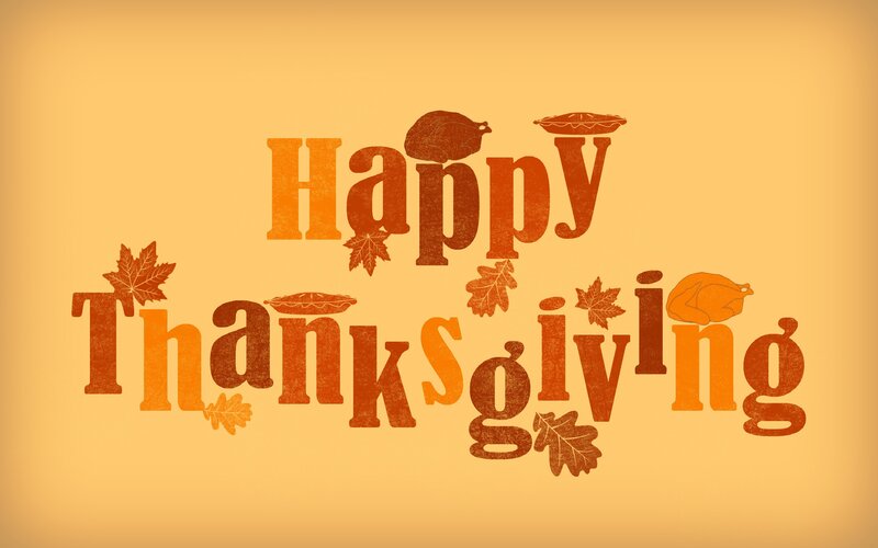 Happy Thanksgiving Text — Orange