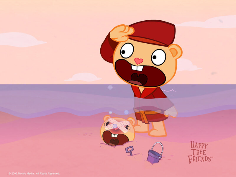 Happy Tree Friends beach scene