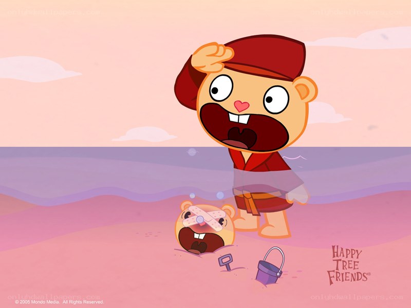 Happy Tree Friends beach scene