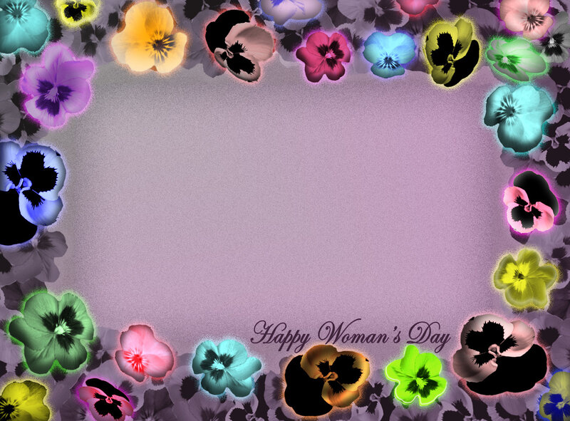 Happy Woman's Day floral frame