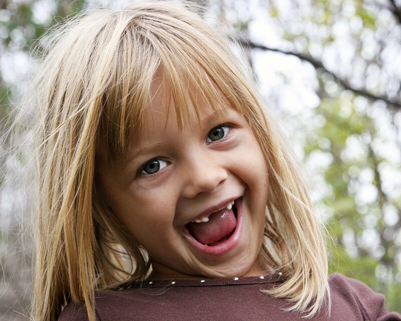 happy young girl smiling