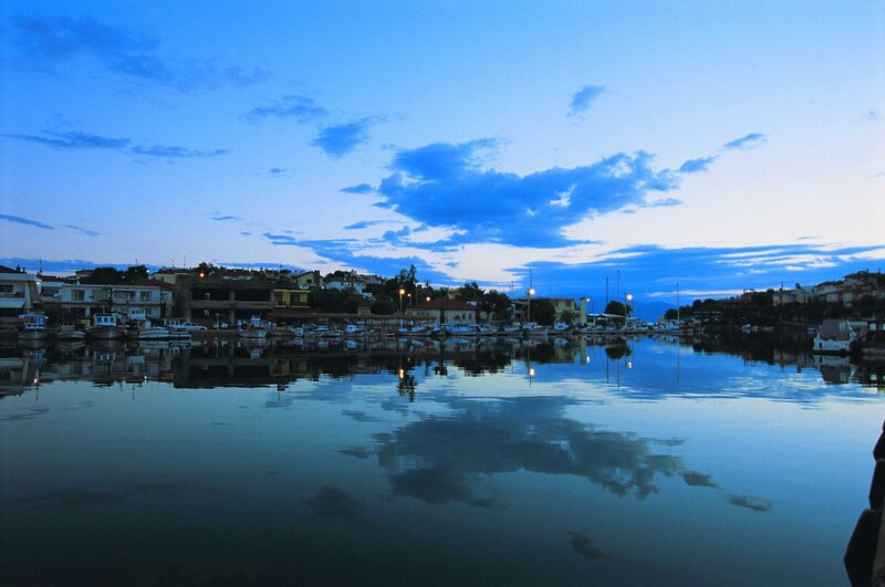 harbor at dusk