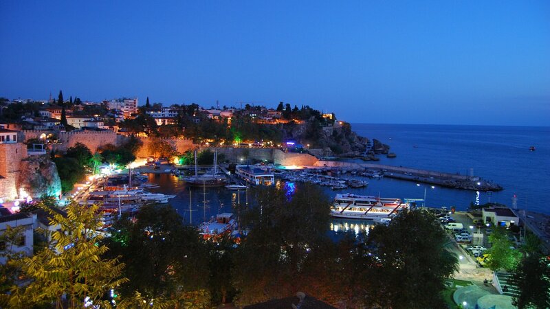 Harbor at Dusk — Blue, Calm, Night