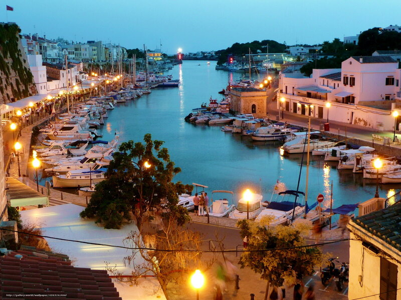 harbor at dusk in a coastal town