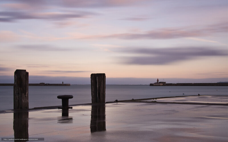Harbor at Dusk — Purple, Serene