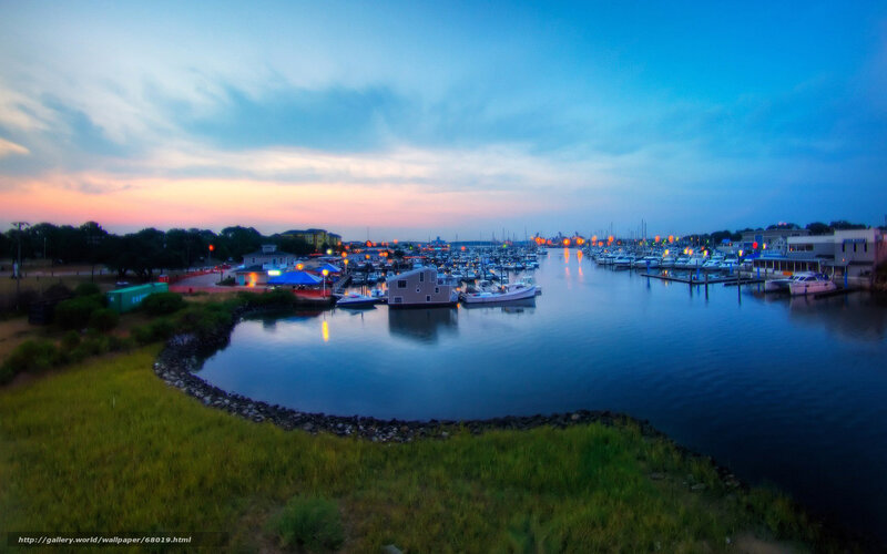 harbor at dusk