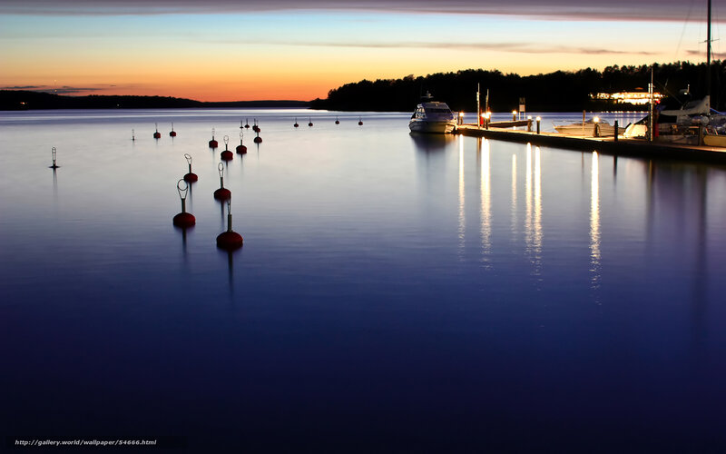 Harbor at Dusk with Boats