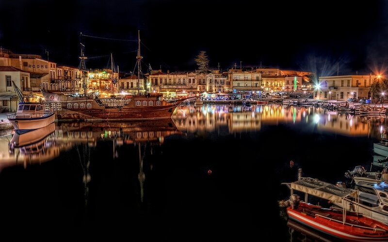 Harbor at Night — Black