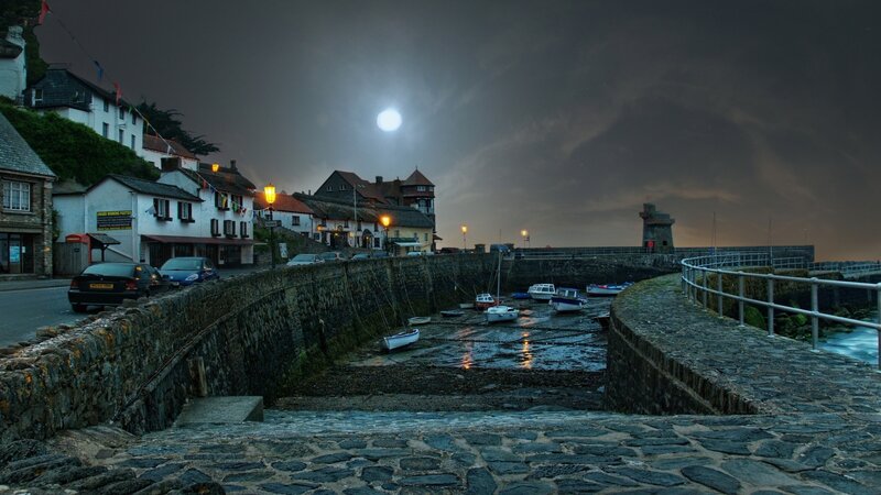 Harbor at Night — Gray