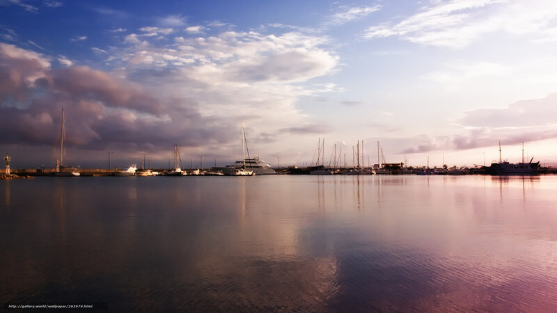 Harbor at sunset