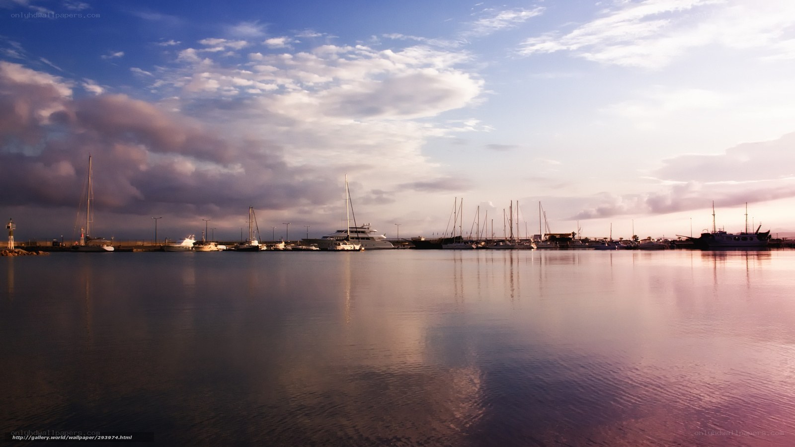 Harbor at sunset