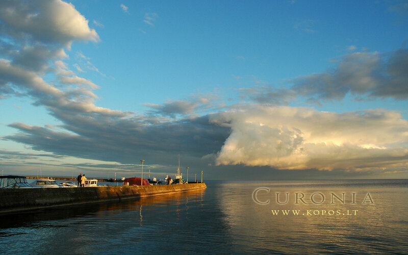 Harbor at Sunset — Blue, Dramatic
