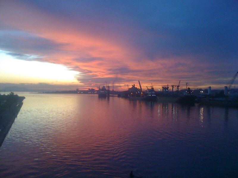 Harbor at Sunset — Purple