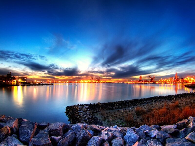 Harbor at twilight
