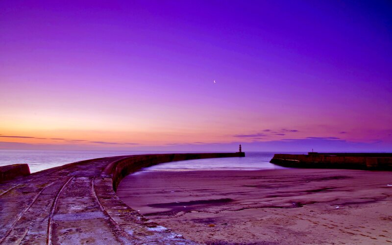 Harbor at Twilight — Purple