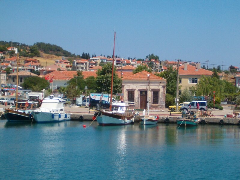 harbor in a coastal town