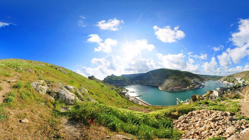 Harbor in a Coastal Valley — Blue
