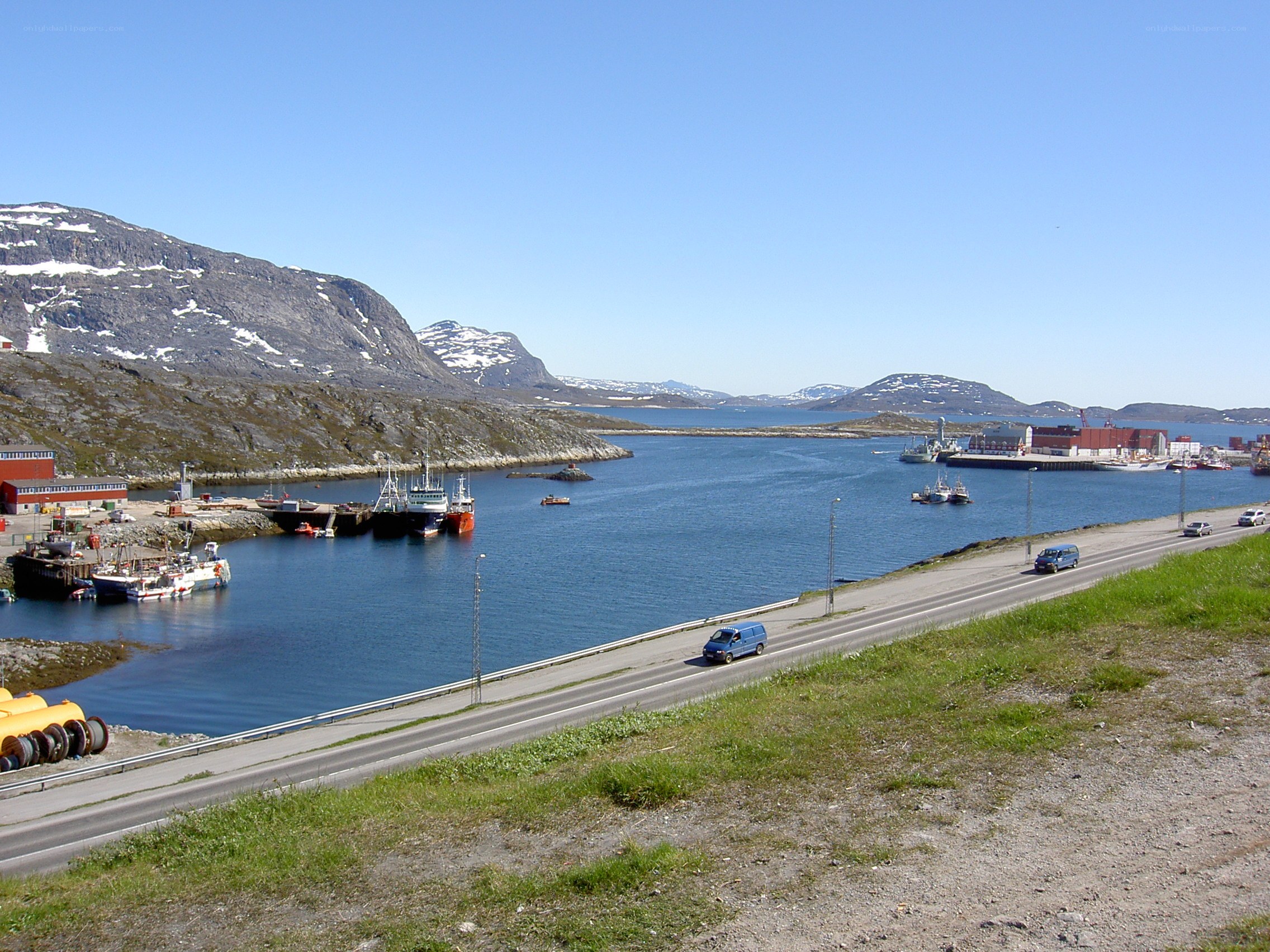 Harbor in a mountainous fjord