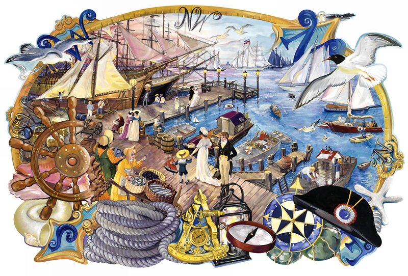Harbor Scene with Ships