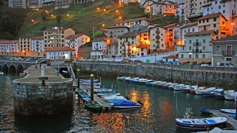 Harbor Town at Dusk — Blue, Calm