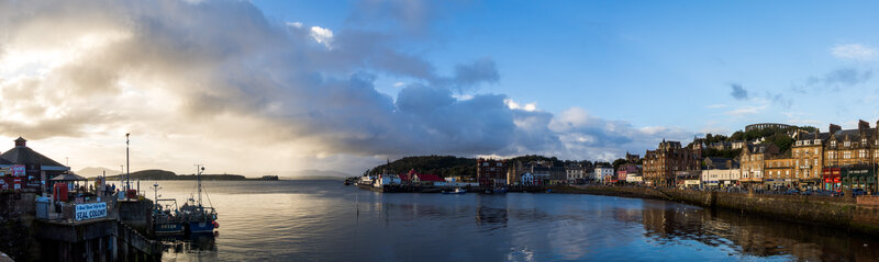 Harbor Town at Sunset — Blue, Serene