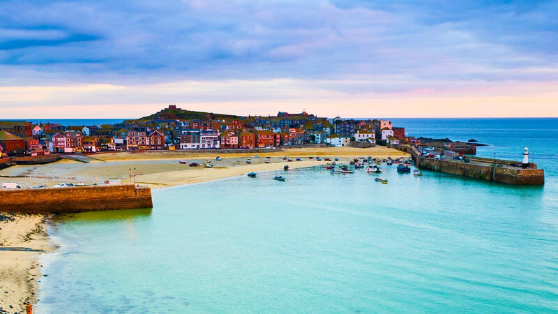 Harbor Town at Sunset — Blue