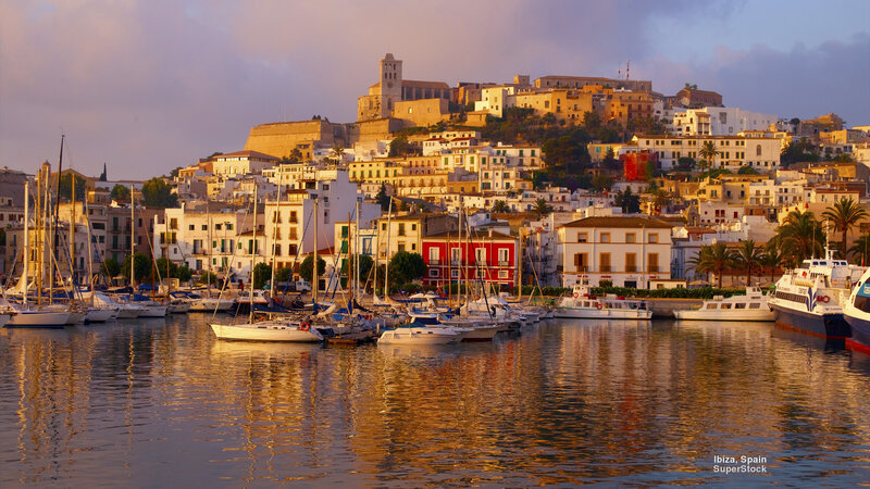 Harbor Town at Sunset — Gold
