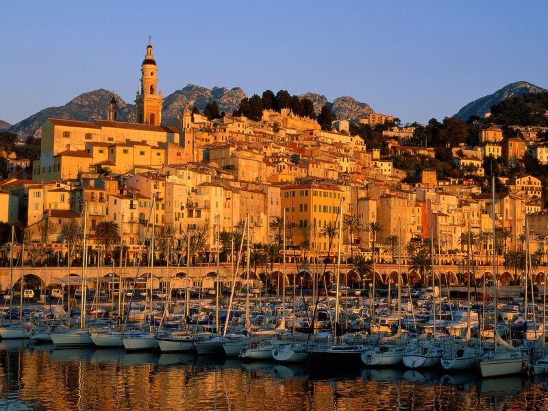 Harbor Town at Sunset — Orange