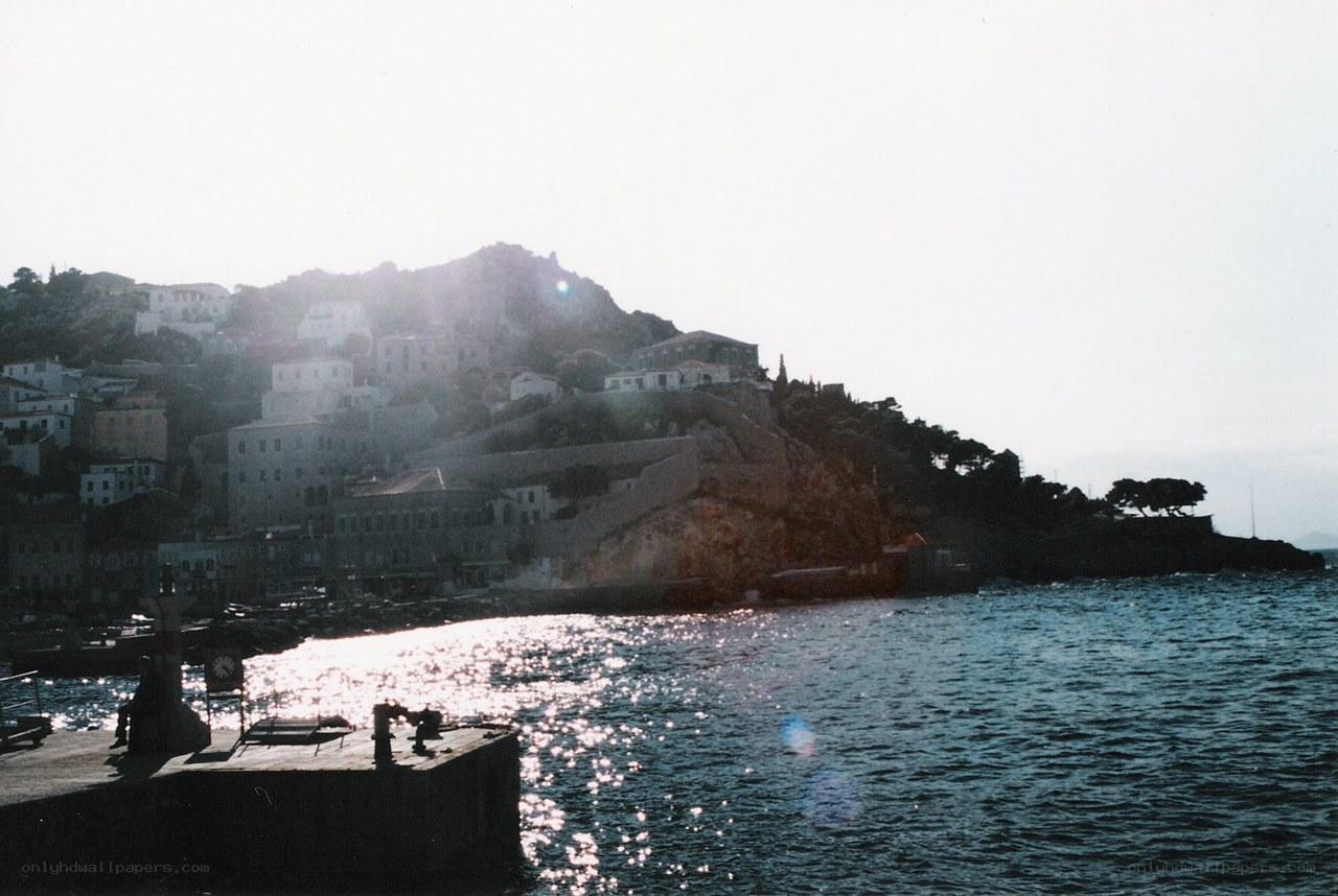 harbor town on a hillside