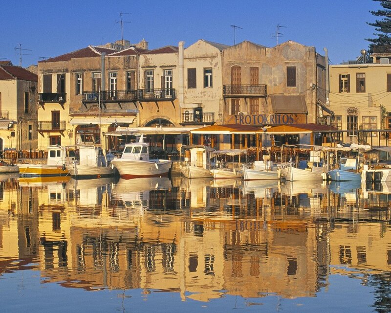 harbor town with boats and buildings