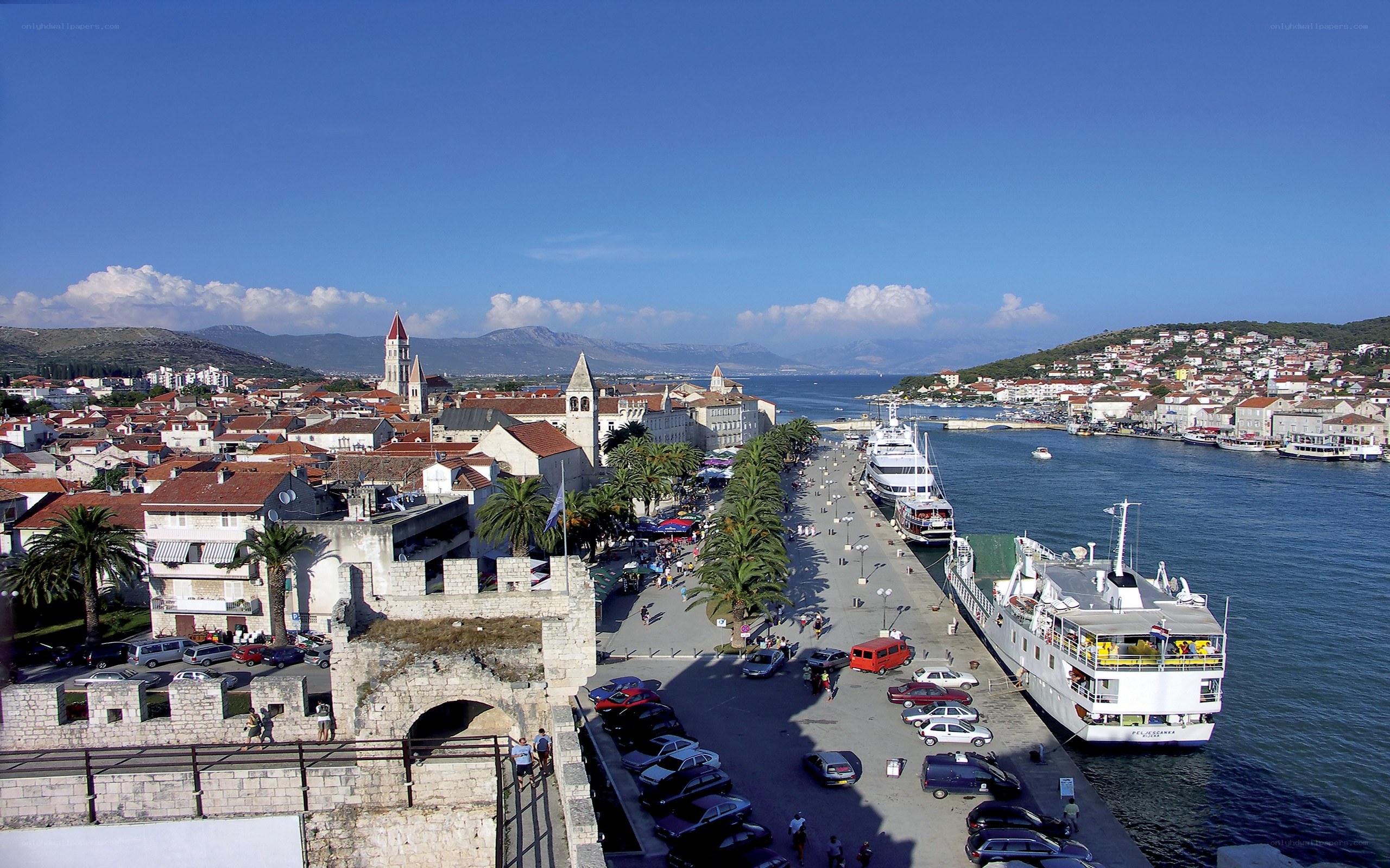 harbor town with old buildings