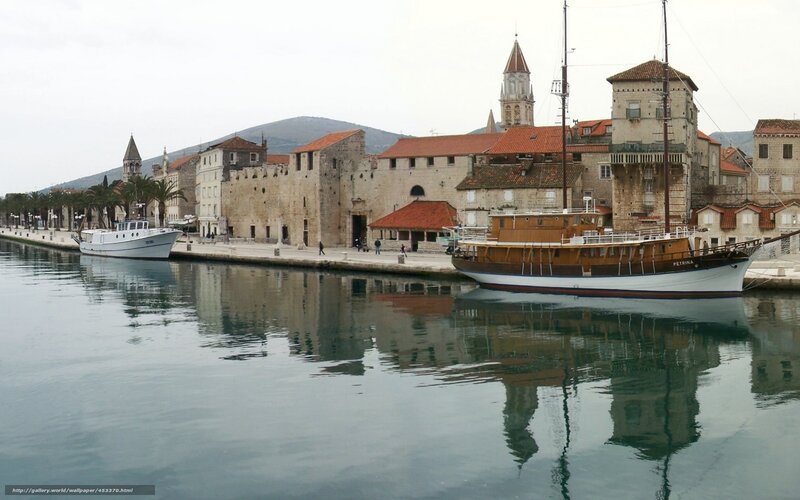 harbor town with old buildings