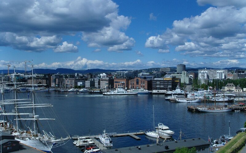 Harbor view of Oslo city