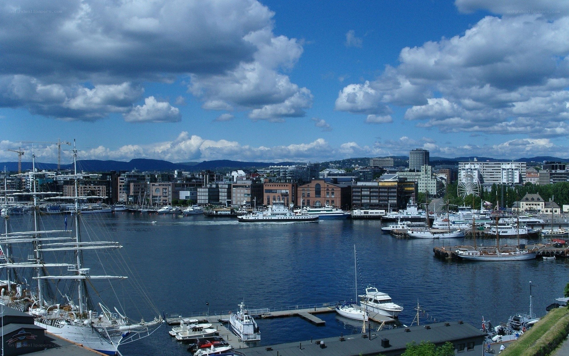 Harbor view of Oslo city