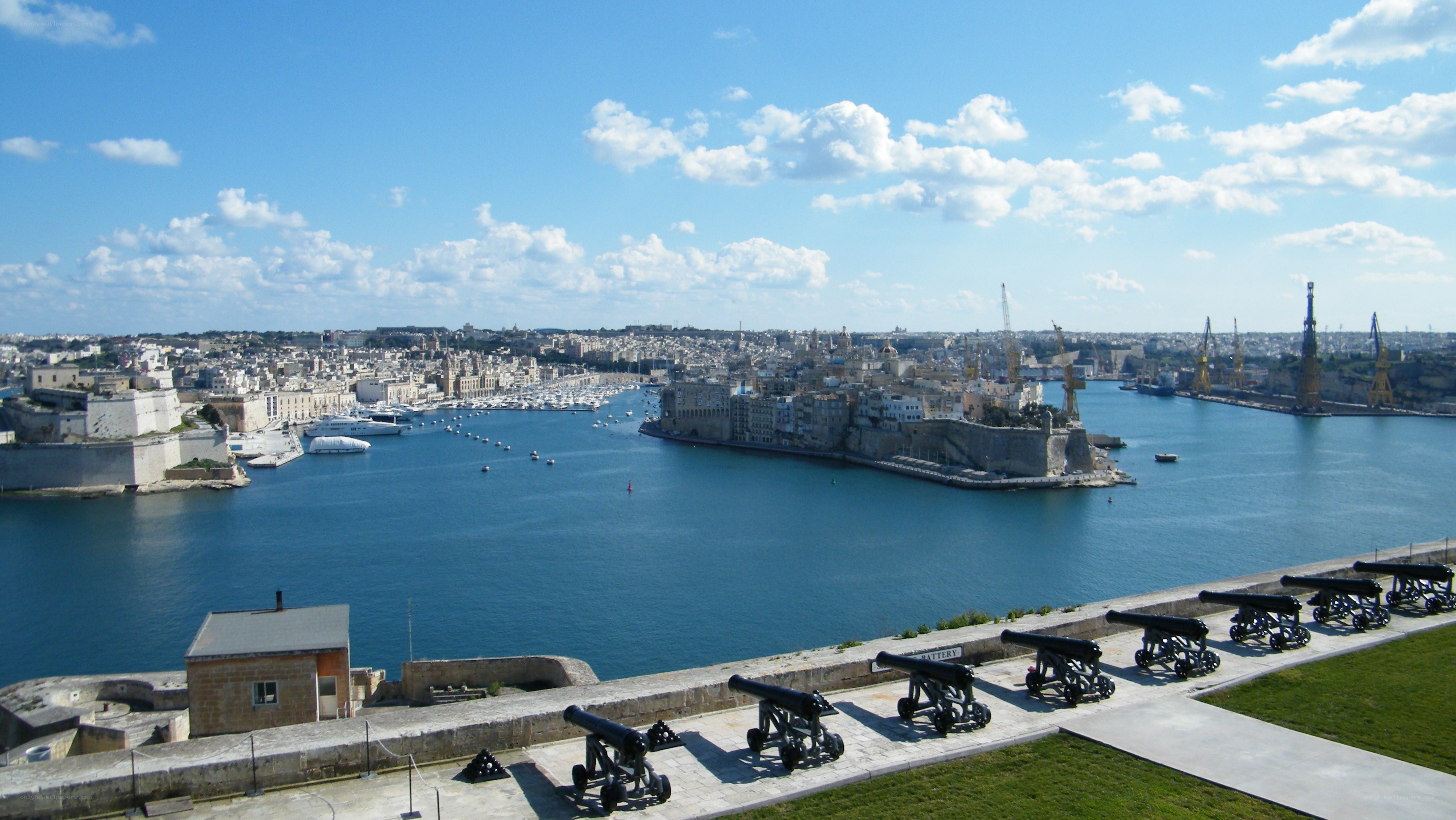 harbor view with cannons