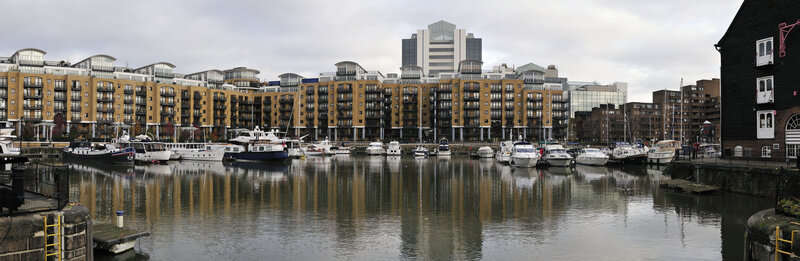 harbor with boats and buildings