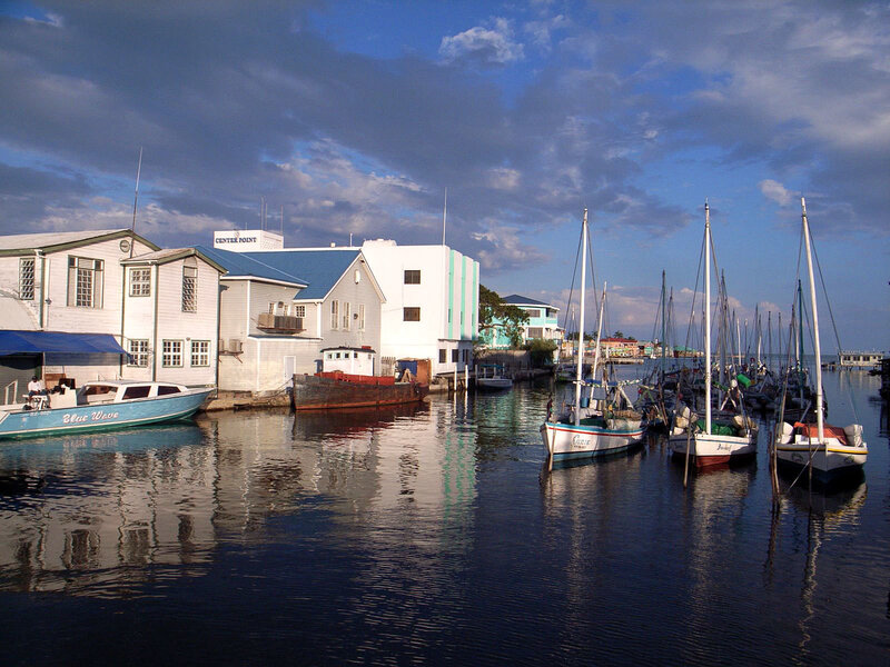 Harbor with boats and buildings