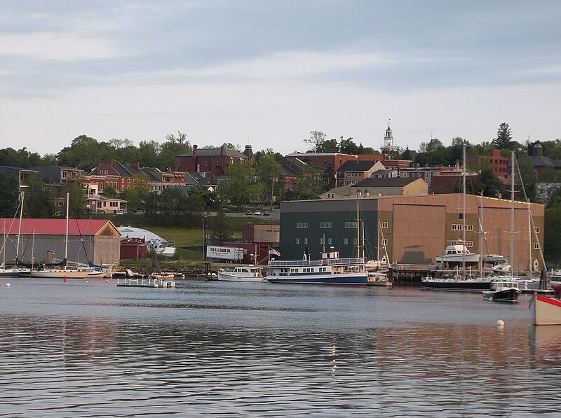 Harbor with Boats and Buildings — Blue, Calm
