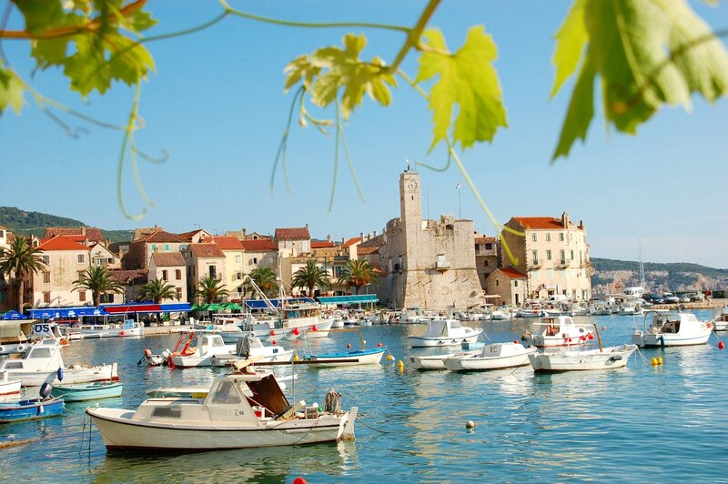 Harbor with Boats and Clock Tower