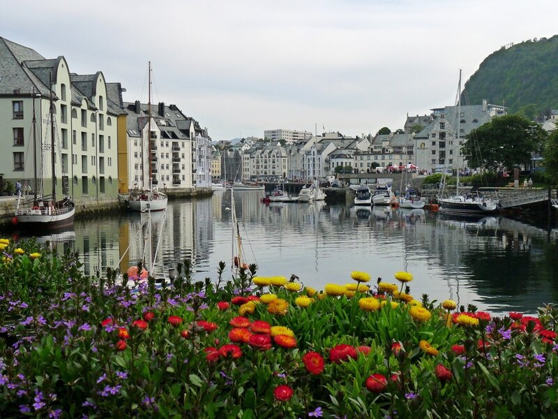 Harbor with Boats and Flowers
